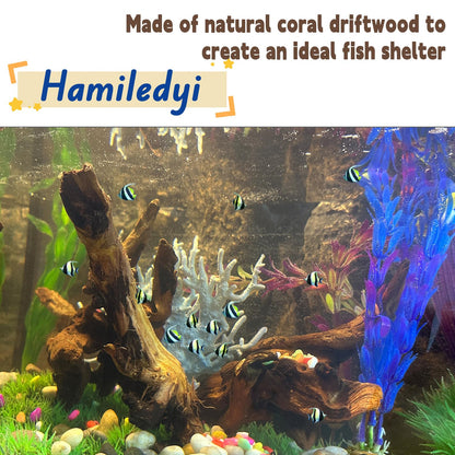 Hamiledyi 5PCS Aquarium Driftwood,3.5-7in Natural Coral Wood,Fish Tank Driftwood Assorted Branches Reptile Tank Decor Aquarium Decoration