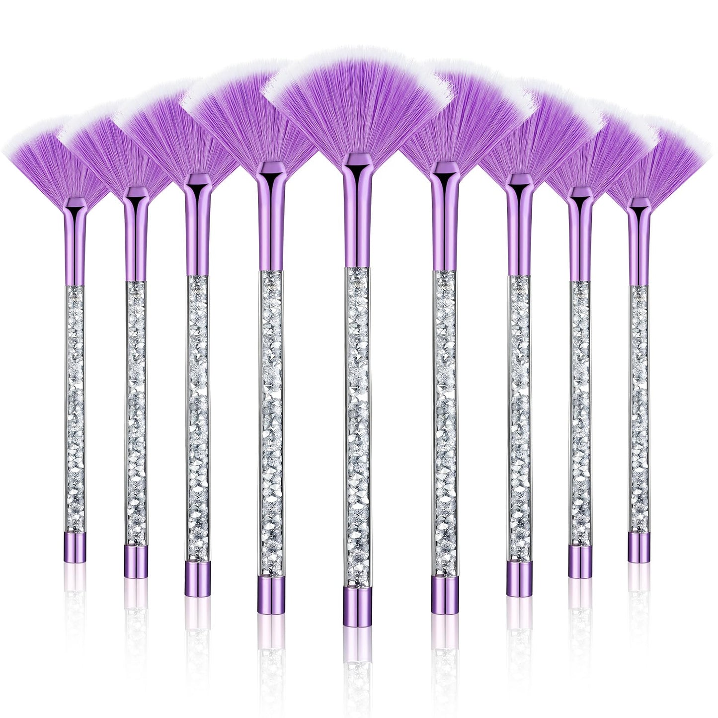 9 Pieces Facial Fan Mask Brushes, Soft Facial Applicator Brushes Tools for Peel Glycolic Makeup for Mud Cream(Champagne)