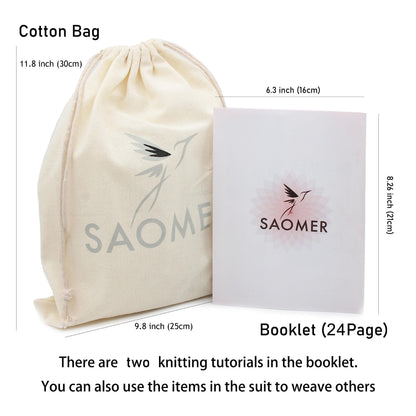 SAOMER 130 Pcs Macrame Kit for Beginners-219 Yards(657 Feet-3mm) 7 Easy Macrame DIY Projects Book-Starter Kit Has Dowel,Beads,Rings,Keychains,Bag(Gift) - Perfect Macrame Starter Kits