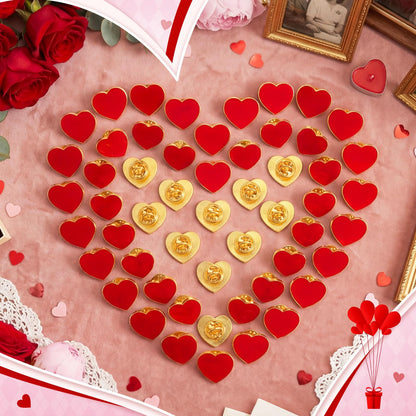 Hinly 200 Pcs Valentines Day Gifts Heart Pins Bulk Red Love Lapel Pin Metal Heart Health Brooch Badge Collar Pins for Valentines Party Favors Wedding Anniversary Men Women Clothes Bags Hats