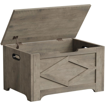 GarveeHome 23.6 in Storage Chest, Wooden Storage Bench with Safety Hinge, Easy Assembly, Large Shoe Bench for Entryway, Living Room, Bedroom