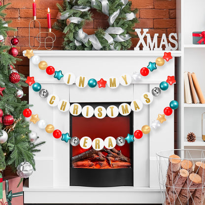 Simgoing Giant Friendship Bracelet Garland Kit DIY Banner with Letter Ball Jumbo in My Birthday Era Decorations for Classroom Graduation Party Supplies Photo Booth Backdrop(Red, Green, White)
