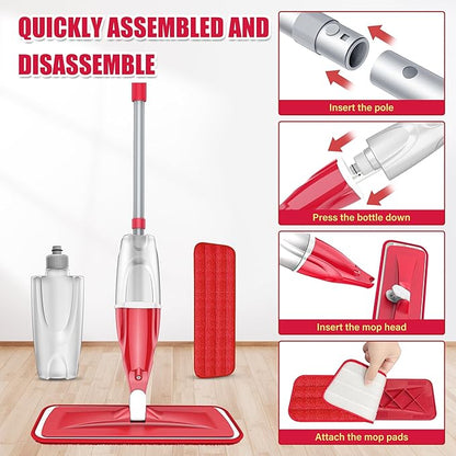 Spray Wet Mops for Hardwood Floor Cleaning: EXEGO Microfiber Dry Dust