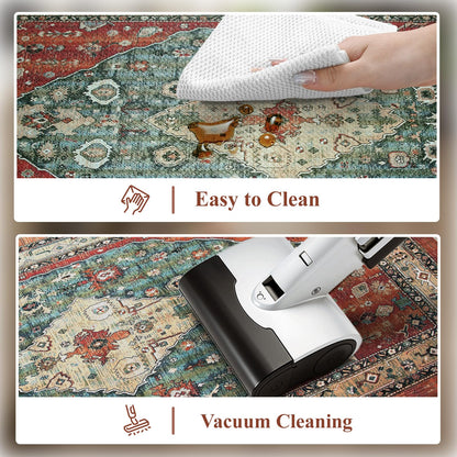 Collive Boho Kitchen Mats 2PCS, Cushioned Kitchen Mat for Floor Anti Fatigue Waterproof Kitchens Rugs Set of 2, Non Skid Comfort Standing Rug for Office, Sink, Laundry, 17.3"x29"+17.3"x47"