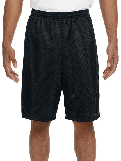 Hat and Beyond Mens Lightweight Basic Mesh Solid Basketball Jersey Workout Fitness Gym Shorts (X-Large, 1ihb01_Black)