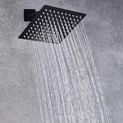 Voolan Rain Shower head, High Pressure Shower Head Made of 304 Stainless Steel, Relaxed Shower Experience Even at Low Water Flow and Pressure (6" Black)