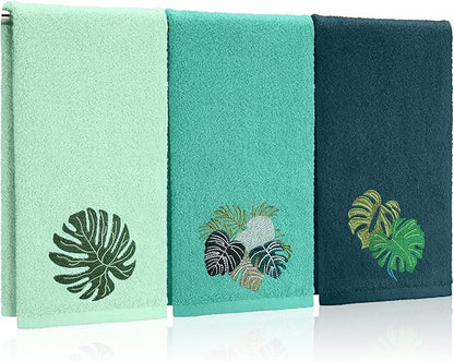 3 Pack Tropical Palm Leaves Hand Towels