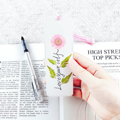 Cardstock Blank Bookmarks Set, 12 Pcs DIY White Craft Bookmarks for Pressed Flowers, Dried Floral Book Mark Making Kit, Book Marks for Dried Floral, Gifts for Book Lovers (Classic Style)