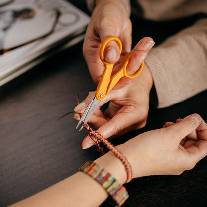 Fiskars Original Orange Handled Scissors 2-Piece Set, 5" Micro Tip and 8" Stainless Steel Scissors, Paper and Fabric Supplies for Office and Arts and Crafts Set, Orange