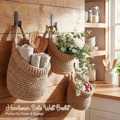 Honeydak Boho Decor Hanging Wall Baskets