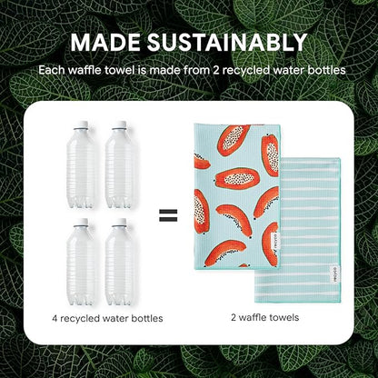 RECYCO Waffle Kitchen Towel Set of 2