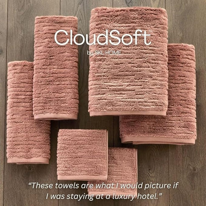 SKL Home CloudSoft Cotton Luxury 4-Piece Washcloth Set