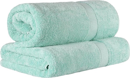 SUPERIOR Egyptian Cotton Pile Bath Sheet Set of 2, Ultra Soft Luxury Towels