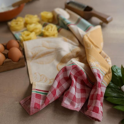 sea me at home 100% Cotton French Jacquard Kitchen Tea Towel Set of 4