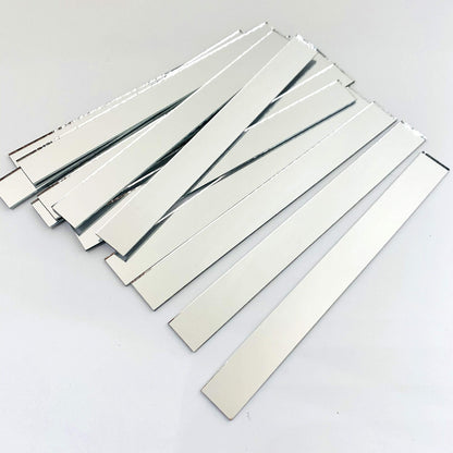 50 Pcs 1/2'' x 5'' Rectangle Mirror Tiles Glass Mosaic Shapes (1/2'' x 5'')