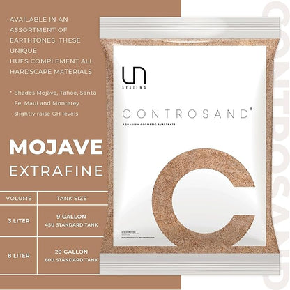 UNS Controsand - Mojave, 8L - Natural Freshwater 0.4-0.9mm Warm Sand for Aquascaping Planted Tanks - Aquarium, Terrarium, Paludarium Substrate for Betta, Shrimp, Fish, Jumping Spider, Turtle
