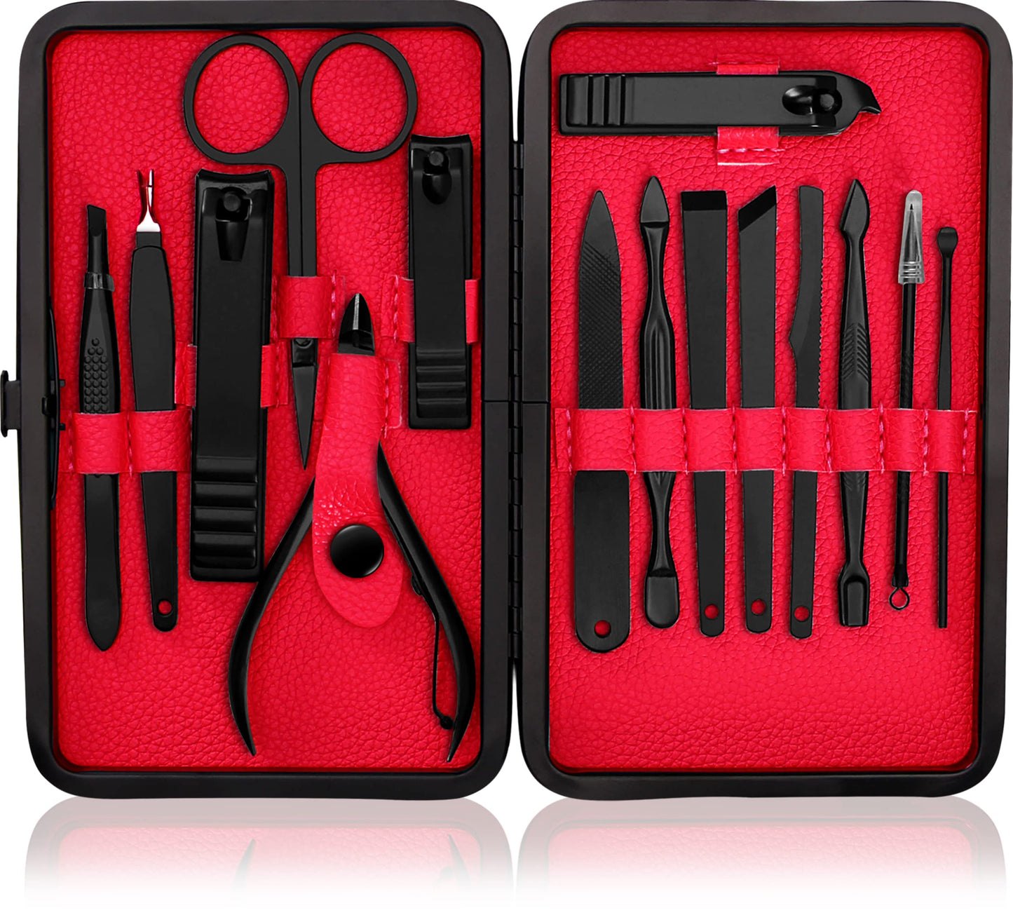Utopia Care Nail Clippers Professional Nail Kit or Manicure Kit for Women and Men, Stocking Stuffers or Groomsmen Gifts 16Pcs Pedicure Set for Fingernail, Toenail Clippers with Travel Case
