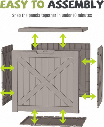 40 Gallon Outdoor Package Delivery Box with Lockable, Waterproof & Weatherproof Secure Parcel Drop Box for Porch, Resin Outside Storage Boxes(Grey)