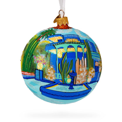 Jardin Majorelle, Marrakesh, Morocco Glass Ball Christmas Ornament 4 Inches