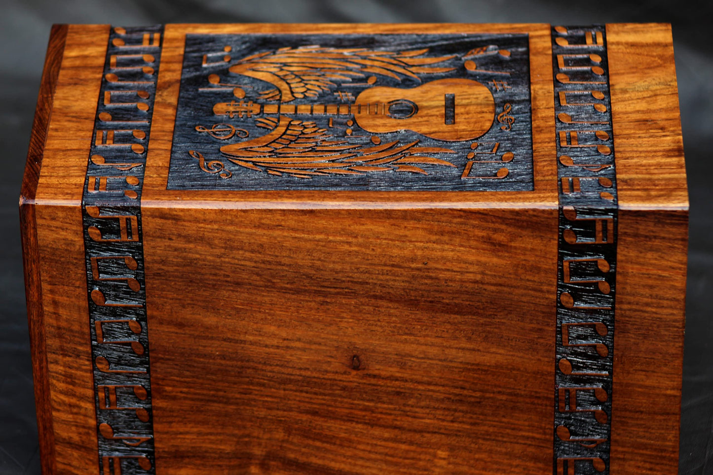 Handmade Rosewood Urn for Human Ashes - Eagle Design Wooden Urn Box, Cremation Urn for Ashes Handcrafted - Large Wooden Urn Box (M(9.5X5.5) 172 Cu)