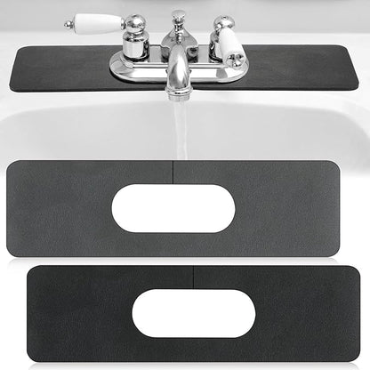 Tioncy 2 Pcs Faucet Mat Sink Splash Guard Oval-hole Oval Splash Pad