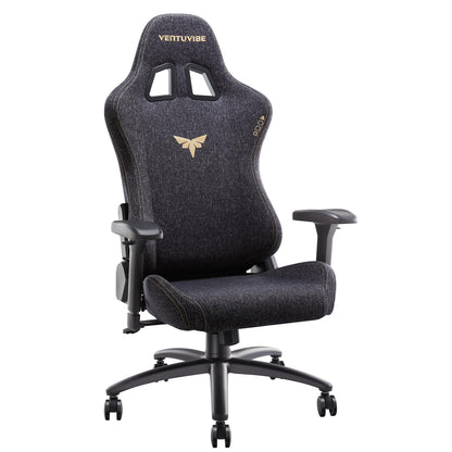 VENTUVIBE Gaming Chair 4D Adjustable Armrests - 170° Reclining & 320lb Capacity, High Back Ergonomic Computer Chair with Lumbar Support, Fabric Office Chair for Adults (Black)