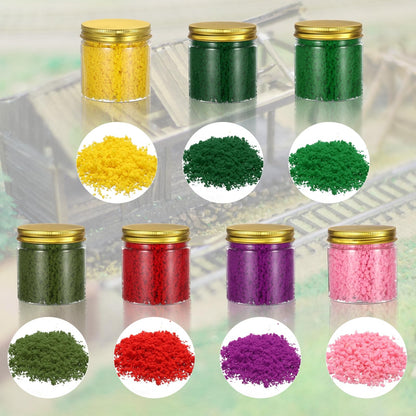 CoCud Model Flower Grass, 185ml Capacity, Fake Miniature Flower Grass Tree Sponge Green/Yellow - (Applications: DIY Dollhouse Fairy Garden Model Railway Landscape), 2-Pieces