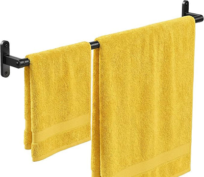 Powools Matte Black Towel Rack for Bathroom - 28" Rustproof Towel Holder, Sturdy Towel Bar Wall Mounted, Space-Saving Towel Hanger, Bathroom Accessories, Home Decor, Apparment Essentials