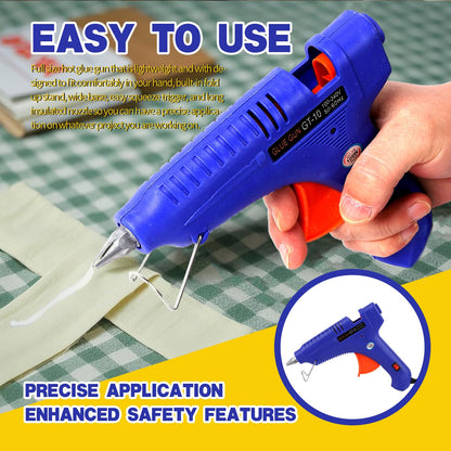 6 Pcs 100W Full Size Hot Glue Gun Kit, Heavy Duty Hot Glue Guns for Home Repair and DIY Craft Projects(Blue)
