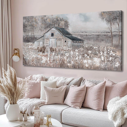 SDYA Landscape Canvas Wall Art Animal Photo Prints White and Brown Wall Hanging Decor 24"x48" Decorations for Bedroom Office Art