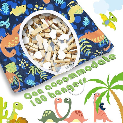 2 Pcs Dinosaurs Clothespin Holder