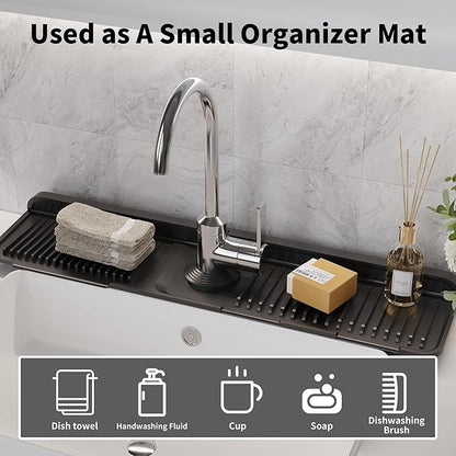 WAFT YEARN 24X5 Inch Silicone Durable Faucet Mat Kitchen Sink Splash Guard