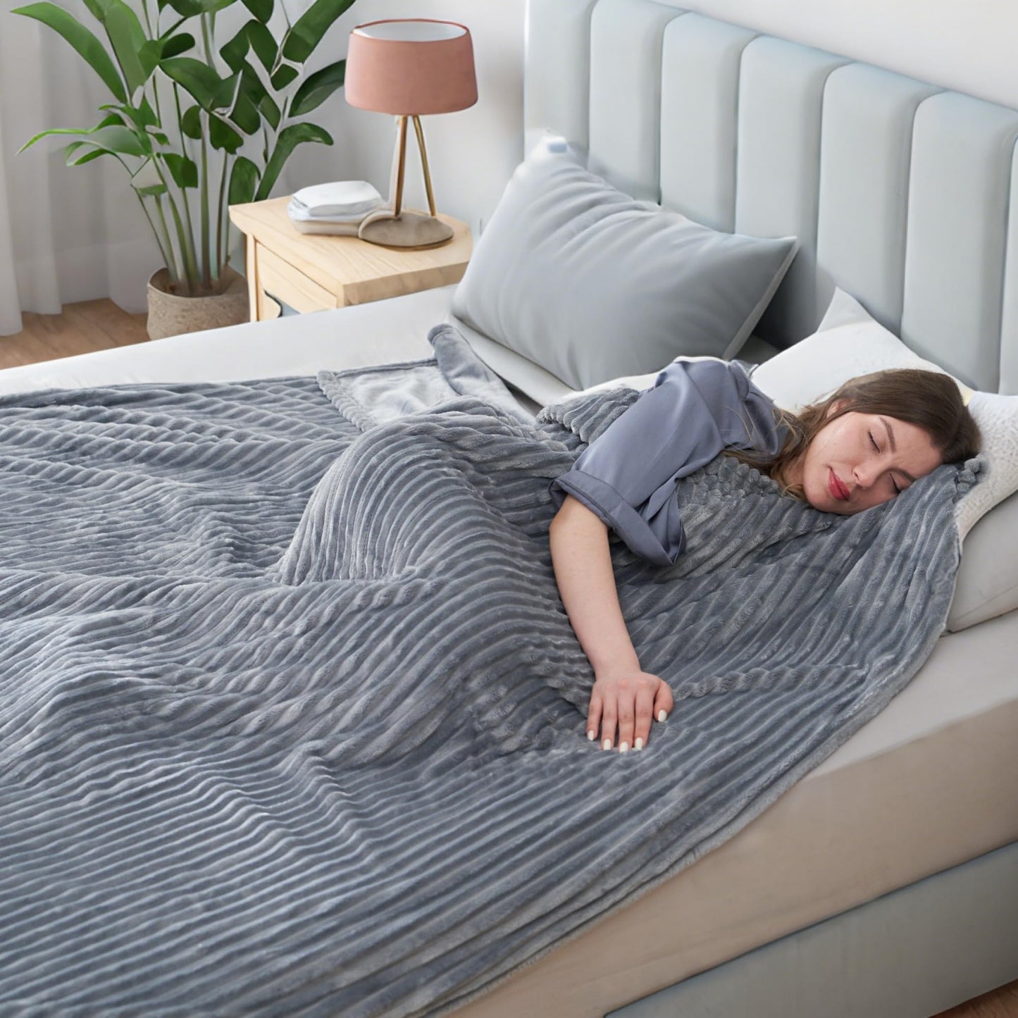 Electric Heated Blanket Full Size 72"x84", Cozy Large Oversized, 5 Heating Levels & 10 Hours Auto Off, Cozy for Bed, Sofa, & Office, Machine Washable, Purple
