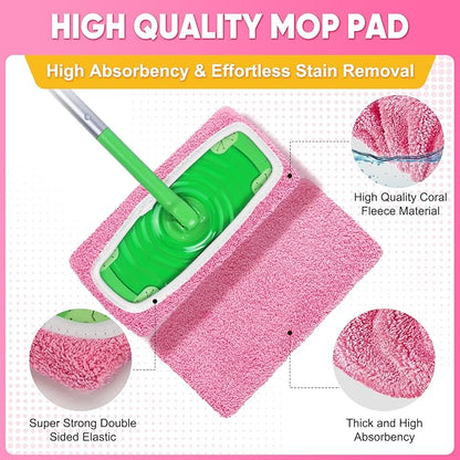6-Pack Reusable Mop Pads Compatible