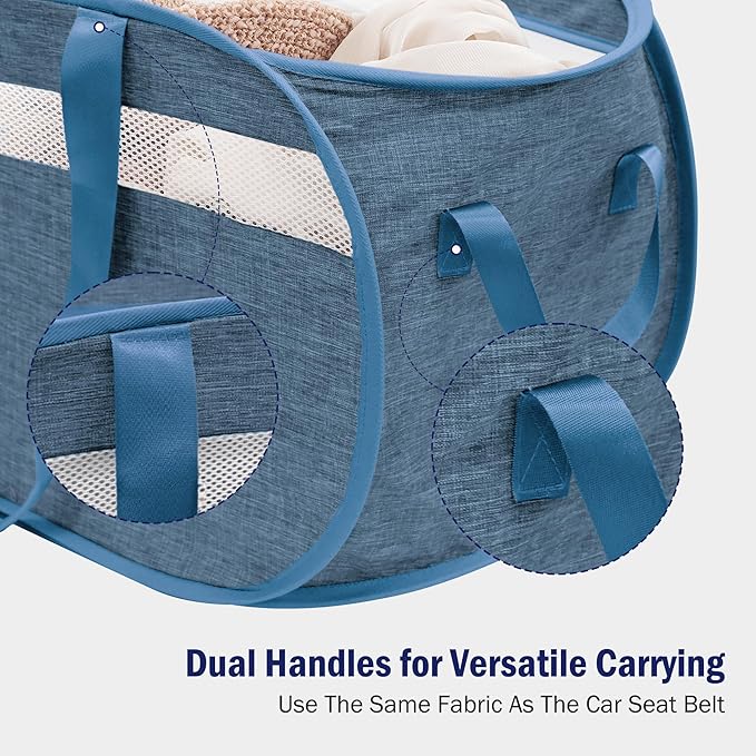 Collapsible Laundry Baskets, Foldable Tear Proof Pop Up Hamper