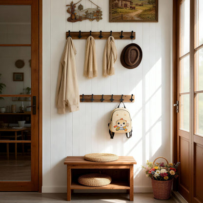 WEBI Rustic Coat Rack Wall Mount,30" Long 7 Cast Iron Coat Hooks Wall Mounted,Heavy Duty Farmhouse Wood Coat Hanger Wall Antique Vintage Hooks for Hanging Jacket,Clothes,Backpack,Brown