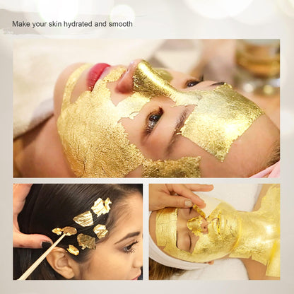 KINNO Edible Gold Leaf Sheets 30 Sheets 1.7" x 1.7" 24K Yellow Real Gold for Makeup, Spa, Crafts, Gilding, Art, Bakery Food and Drink Decorations- Cake, Dessert, Coffee or Wine
