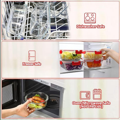 M MCIRCO 24-Piece Glass Food Storage Containers