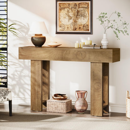 Cealform Console Tables for Entryway, 47.2 Inches Long Sofa Table Behind Couch, Farmhouse Wooden Style Entry Way Table for Living Room, Hallway, Entrance, Foyer (Light Brown)