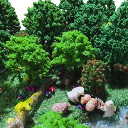 Woohome 3 Color Tree Powder for DIY Model Trees Basing Material Kit, Tree Powder Model for DIY Miniature Model Shrub Bushy Tuft, Building Model Railway Fairy Garden Diorama Scenery