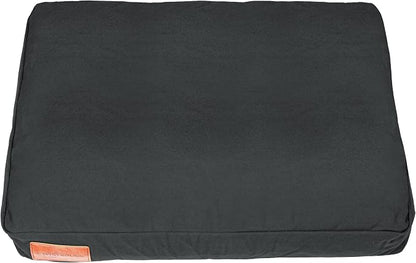 WHITEDUCK Outdoor Dog Bed Heavy-Duty 12oz Canvas, Water-Repellent Cotton, Machine Washable Removable Cover with Full-Length Zipper, Dog Bed for Large Dogs & Crate, (Black) 35" Lx20 Wx4.3 th (M)