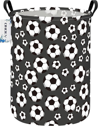 Round Foldable Kids' Football Laundry Hamper Multi Use Laundry Basket Soccer