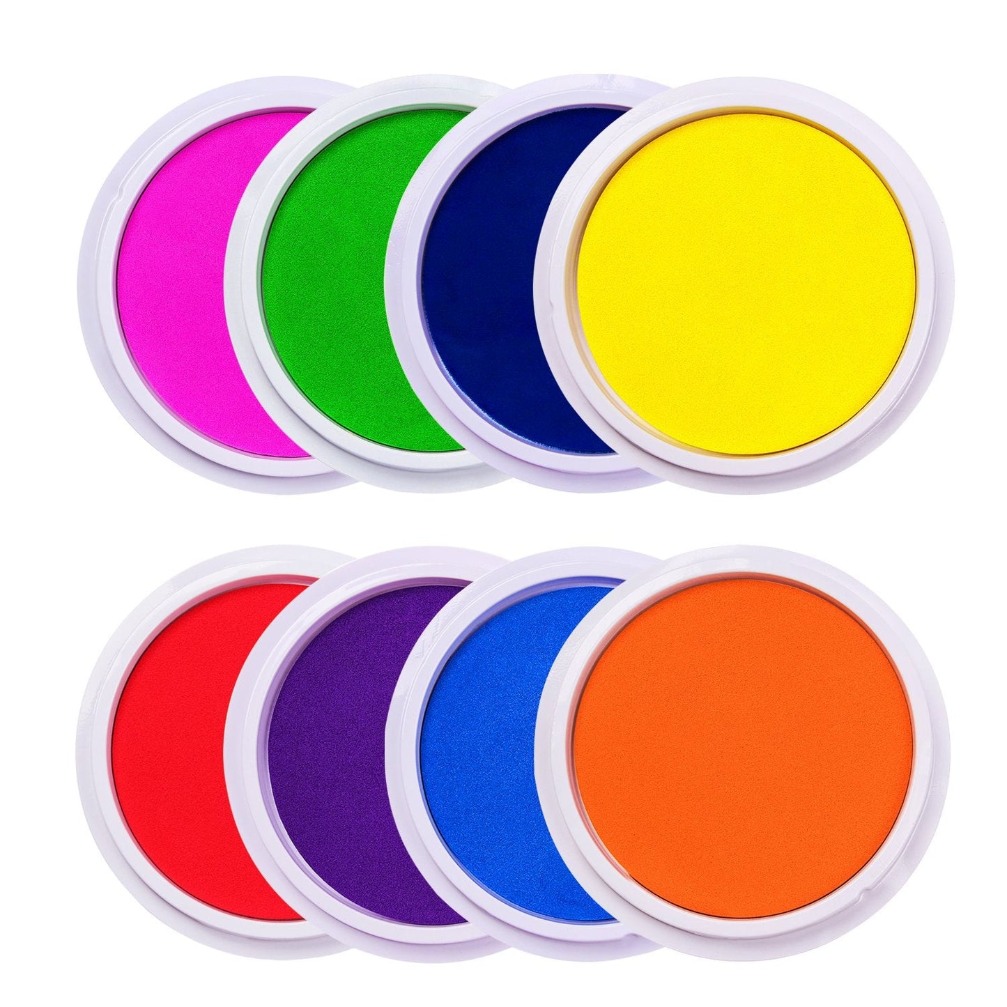 Lsushine Craft Large Ink Pad Stamps Partner DIY Color,8 Colors Rainbow Finger Ink pad for Kids (Pack of 8)