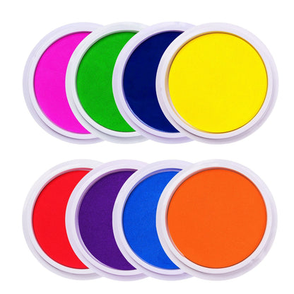 Lsushine Craft Large Ink Pad Stamps Partner DIY Color,8 Colors Rainbow Finger Ink pad for Kids (Pack of 8)