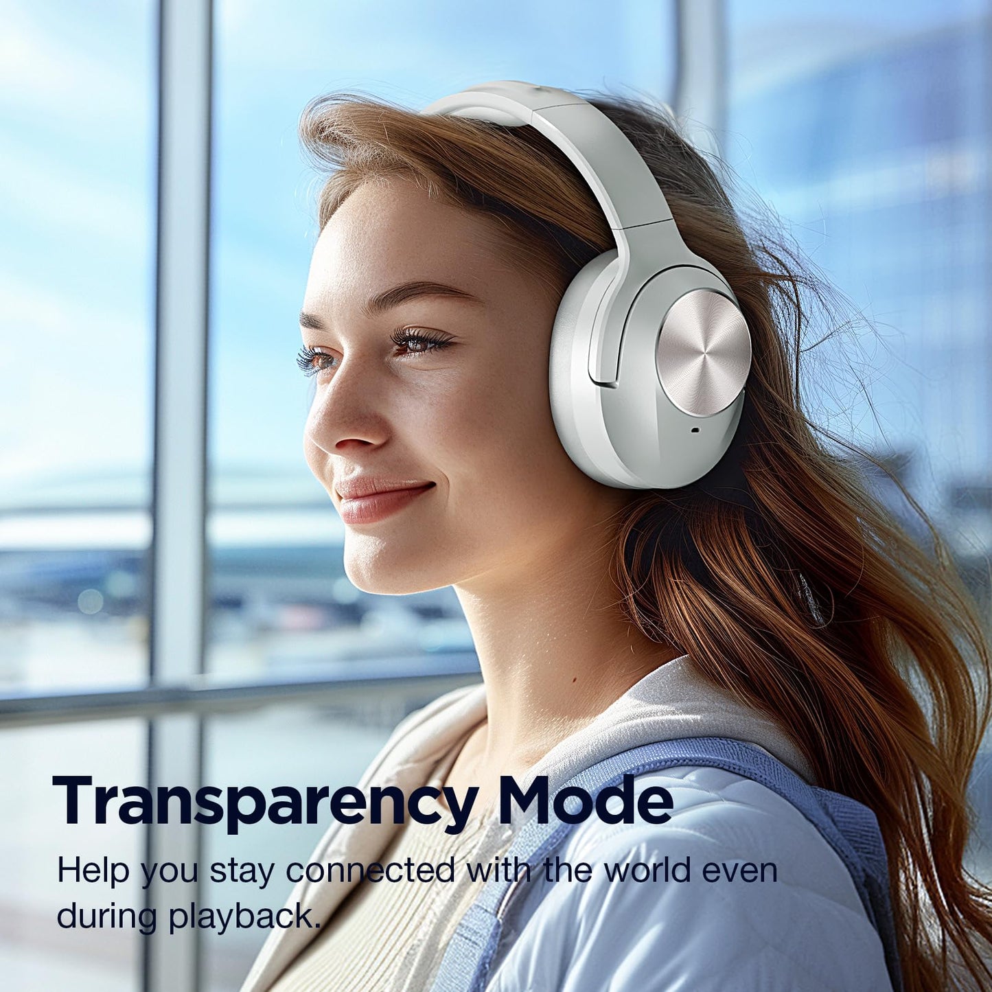 Upgrade Pro‑level Hybrid Active Noise Cancelling Headphones with HD Sound, Wireless Bluetooth Headphones Over The Ear Unequaled Comfort, Vivid Deep Bass, for Home Office Travel Birthday Gift Pcs