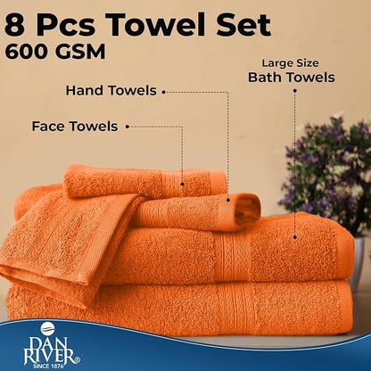 DAN RIVER 8 PC Luxury Bath Towels