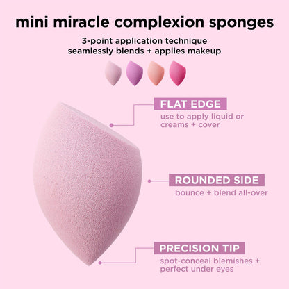 Real Techniques Ultimate Makeup Sponge Trio, Makeup Blending Sponges, For Liquid, Cream, & Powder Products, Powder & Foundation Sponges, Mini Makeup Sponge, Latex-Free Foam, Travel-Friendly, 3 Count
