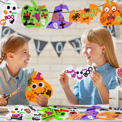 Garma 330PCS Foam Stickers Set, Halloween Crafts for Kids Pumpkin Ghost Spider Bat Witch Hat DIY Craft Kit for Classroom Activities Halloween Decorations Party Favors & Supplies