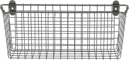 Spectrum Extra Large Wire Wall Mount Storage Basket Industrial Gray, Vintage