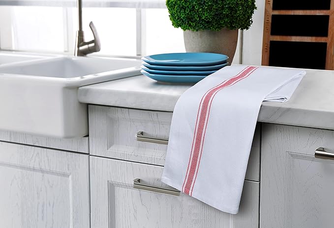 Utopia Towels Red Dish Towels 100% Ring Spun Cotton Highly Absorbent & Reusable